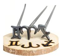 Zodiac Mini Steel Branding Irons - Celestial Leather Stamp, Star Sign Number & Letter Design, Hat & BBQ DIY Craft, Mystical Astrology Gift Tool