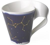 Villeroy & Boch - NewWave Stars Mug with Handle, Beautifully Shaped Cup with Sagittarius Design, Premium Porcelain, Dishwasher Safe, White/Blue, 300 ml Gold