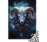 Zodiac Ram 1000 Piece Jigsaw Puzzle for Adults Cosmic Fantasy Jigsaw Puzzle Game Family Relax Decor Gift 38x26cm/1000pcs