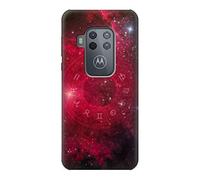 Zodiac Red Galaxy Case Cover For Motorola Moto One Zoom, Moto One Pro
