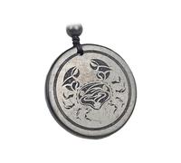 Zodiac Shungite Pendant Necklace - Natural Healing Stone with Engraved Constellation Symbol for Astrology Lovers (Taurus)(Cancer)
