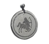 Zodiac Shungite Pendant Necklace - Natural Healing Stone with Engraved Constellation Symbol for Astrology Lovers (Taurus)(Sagittarius)