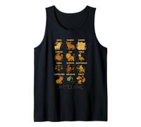 Zodiac Sign Animals Chart - Cute Astrology Constellations Tank Top