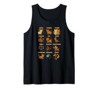 Zodiac Sign Animals Chart - Cute Astrology Constellations Tank Top