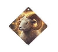 Zodiac Sign Aries Golden Car Air Freshener Ocean Scent Long Lasting Tablets for Auto Hanging Fragrance