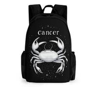Zodiac Sign C-ancer 17" Laptop Backpacks Casual Daypacks Large Capacity Shoulder Bag for Camping Hiking Travel