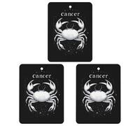 Zodiac Sign C-ancer 3 Pcs Automotive Air Fresheners Mirror Aromatherapy Tablets Ornament Car Fragrance Scented Cards Square