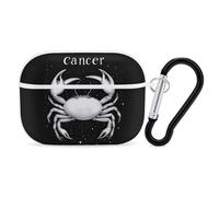 Zodiac Sign C-ancer Compatible with Airpod Pro Case PC Scratch-Resistant Drop-Proof Protective Cover with Keychain White-style