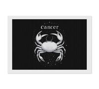Zodiac Sign C-ancer Diamond DIY Painting Kits Horizontal Round Full Drill Digital Art Craft for Home Office Wall Decor 8"x12"