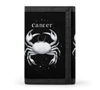 Zodiac Sign C-ancer Trifold Men's Wallets with 8 Card Slots & Key Hook Slim Travel Purse Money Clip