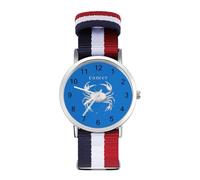 Zodiac Sign C-ancer Unisex Wrist Watches Nylon Strap Analog Quartz Watch for Daily Wear