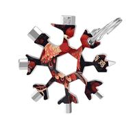 Zodiac Sign Chicken 19-in-1 Snowflake Multi Tool, Stainless Steel Metal Snowflake Multitool with Keychain, Compact & Portable Tools for Outdoor Camping Survival Daily Use Gift for Men