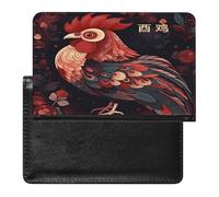 Zodiac Sign Chicken Passport Holder Passport Wallet Document Organizer Protector PU Leather Card Slot Travel Accessories