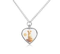 Zodiac Sign Dog Pets Urn Necklace Personalized Pet Cremation Jewelry Heart Urn Locket Pets Ashes Necklace for Dog Cat Pet Loss Sympathy Gift for Women And Men