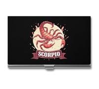 Zodiac Sign Scorpio Business Card Holder Metal Wallet Credit Card ID Case for Men Women