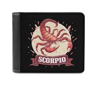 Zodiac Sign Scorpio PU Leather Wallets Stylish Bifold Wallet Slim Front Pocket Credit Card Holder for Women Men