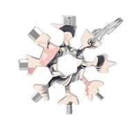Zodiac Sign Sheep 19-in-1 Snowflake Multi Tool, Stainless Steel Metal Snowflake Multitool with Keychain, Compact & Portable Tools for Outdoor Camping Survival Daily Use Gift for Men