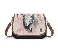 Zodiac Sign Sheep Shoulder Bag for Women, Handbag with Adjustable Strap & Inner Pocket, Crossbody Bag for Daily Commute Travel