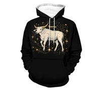 Zodiac Sign Taurus Men's Sweatshirt Lightweight Pullover Hoodie with Pocket Casual Sweatshirts for Women