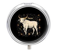 Zodiac Sign Taurus Pill Case 3 Compartment Pillbox