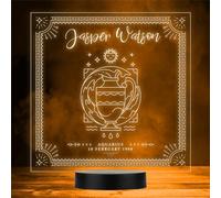 Zodiac Sign Virgo Date Of Birth Personalised Gift Colour Change LED Night Light | Personalised Gift For Home, Lamp Room Décor | Kids & Adults Night Lights With Name | Personalised Gift For Bedroom |