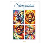 Zodiac signs - A year under the stars with zodiac signs painted by AI UK-Version (Wall Calendar 2026 DIN A4 Portrait), CALVENDO 12 Month Wall Calendar