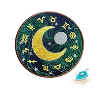 Zodiac Signs Celestial Moon & Stars Iron On Patch 3.5" | 1-Pack Embroidered Sew On Patches for Clothing, Jeans, Jackets, Backpacks, Hoodies - Astrology Cosmic Applique - Embroidery Patch for Tote Bags