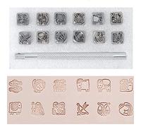 Zodiac Signs Metal Stamping Kit Set, 12 Pcs Leather Stamps for Clay, Embossing Stamp (Zodiac Signs) (LK-104)