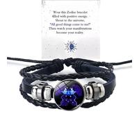 Zodiac Signs Spirit Bracelet, Spiriletta Pulseras Amuleto Espiritual Multilayer Adjustable 12 Constellation Gleym Spiritual Bracelet Glow in the Dark Zodiac Cuff Bangles for Constellation Lover