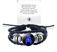Zodiac Signs Spirit Bracelet, Spiriletta Pulseras Amuleto Espiritual Multilayer Adjustable 12 Constellation Gleym Spiritual Bracelet Glow in the Dark Zodiac Cuff Bangles for Constellation Lover
