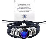 Zodiac Signs Spirit Bracelet, Spiriletta Pulseras Amuleto Espiritual Multilayer Adjustable 12 Constellation Gleym Spiritual Bracelet Glow in the Dark Zodiac Cuff Bangles for Constellation Lover