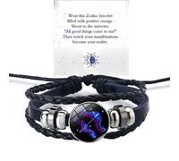 Zodiac Signs Spirit Bracelet, Spiriletta Pulseras Amuleto Espiritual Multilayer Adjustable 12 Constellation Gleym Spiritual Bracelet Glow in the Dark Zodiac Cuff Bangles for Constellation Lover