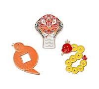 Zodiac Snake Brooch Alloy Drip Oil Clothing Accessories Cute Cartoon Year of the Snake Brooch Animal Metal Brooch Pin