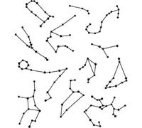 'Zodiac Star Pattern' Rubber Stamp - Unmounted Design for Crafting & Scrapbooking, A8 (RS00026829)