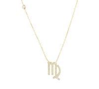 Zodiac Star Sign Pendant Necklace Gold Virgo Latelita White One Size