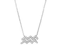 Zodiac Star Sign Pendant Necklace Silver Aquarius Latelita White One Size