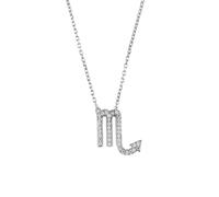 Zodiac Star Sign Pendant Necklace Silver Scorpio Latelita White One Size