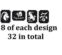 Zodiac Star Signs Tattoo Glitter Stencils Collection (Capricorn Tattoo Stencils)
