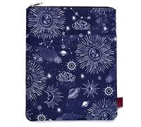 Zodiac Sun & Moon Book Sleeve Protector | 11x8.5 Inch Book Cover with Secure Zip | Astrology Gift for Book Lovers & Bibliophiles