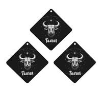 Zodiac Taurus 3 Pcs Automotive Air Fresheners Mirror Aromatherapy Tablets Ornament Car Fragrance Scented Cards Rhombus