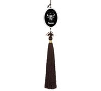 Zodiac Taurus Automotive Interior Mirrors Hanging Crystal Pendant Lucky Charm Car Rearview Ornament Ellipse