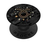 Zodiac Taurus Black PopSockets Swappable PopGrip