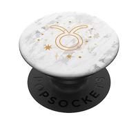 Zodiac Taurus White PopSockets Swappable PopGrip