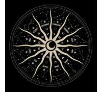 Zodiac Theme Tarot Mat Game Oracle Card Pad Pendulum Divination Tablecloth Spiritual Reading Cloth for Tabletop