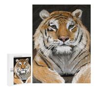 Zodiac Tiger Art Puzzle 500-Piece，Collector's Edition, Chinese Ink Painting Style for Home Display