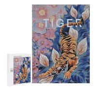 Zodiac Tiger Art Puzzle 500-Piece，Collector's Edition, Chinese Ink Painting Style for Home Display