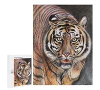 Zodiac Tiger Art Puzzle 500-Piece，Collector's Edition, Chinese Ink Painting Style for Home Display