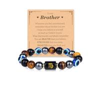 Zodiac Triple Protection Evil Eye Bracelet for Son Husband Boyfriend Brother Man Birthday Christmas Anniversary Jewelry Gifts, Middle