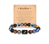 Zodiac Triple Protection Evil Eye Bracelet for Son Husband Boyfriend Brother Man Birthday Christmas Anniversary Jewelry Gifts, Middle