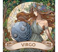 Zodiac Virgo Constellation, 12x12 inch Special Shaped Drill 5D Diamond Art, Partial Drill Crystal Rhinestone Home Wall Decor, Gift for Beginners,Diamond Art Painting Kits for Adults Beginner